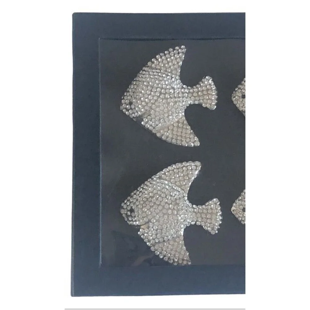 Tahari Angel Fish Napkin Rings Rhinestone Bling Beach Coastal Summer Set of 4